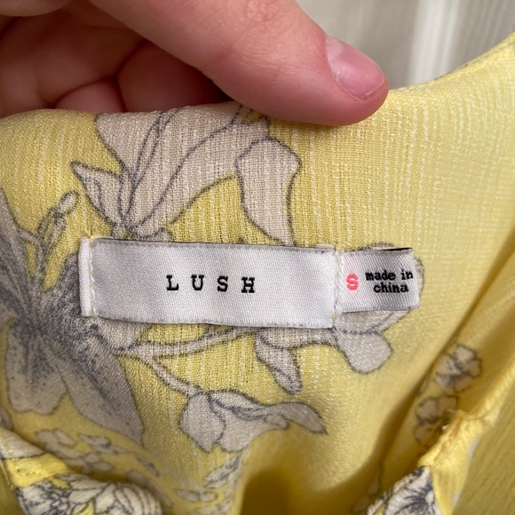 Lush Flowy Yellow Cropped Off the Shoulder Top - Picture 3 of 3